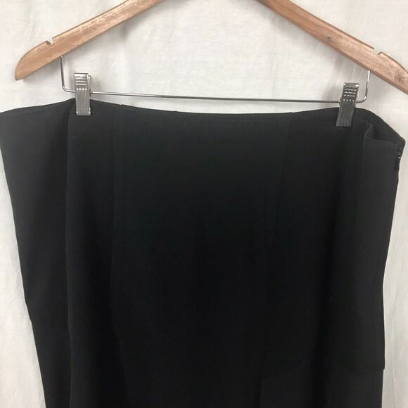 Lane Bryant Women's A Line Skirt Beaded Hem Side Zipper Solid Black Size 20 - Picture 2 of 6